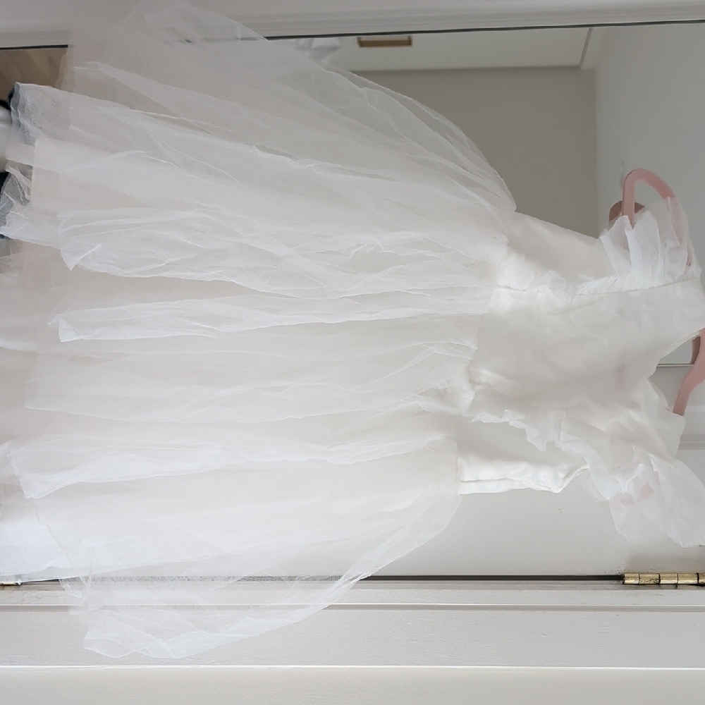 Elegant White Kids Formal Dress